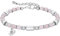 HAYOUWAY 4mm Rosenquarz Edelstein Armband Damen Mädchen mit Buchstaben Charm Heilsteine Armband, Naturstein Armbänder Geschenke für Frauen Mädchen Beste Freundin Geburtstag, Chakra Perlenarmband Damen