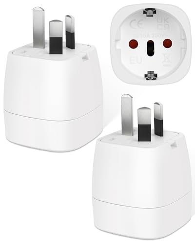 【2 Pièces】 Adaptateur Prise Australie, Adaptateur Voyage Accessoires, FR 2 Broches vers AU 3 Broches Adaptateur Prise Nouvelle-Zélande, Argentine, China, Fidji Type I