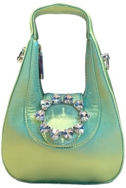 Chiara Ferragni Golden Eye Star, Abendtasche Satin, Grün