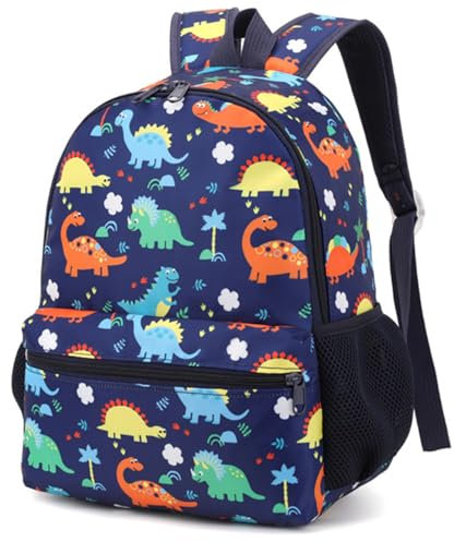 UieaMsio Kinderrucksack Jungen Mädchen, Dinosaurier-Rucksack, Kindergartenrucksack, Vorschule Kinder Rucksack, Niedlich Kinderrucksack für Kita Kindergarten Kinder Ab 3-7 Jahren (blau)