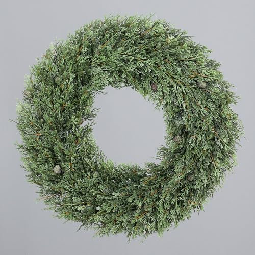 Seidenblumen Roß Zypressenkranz mit Früchten 56cm DP künstlicher Kranz Zypresse Zeder Tanne Kunststoff Spritzguss