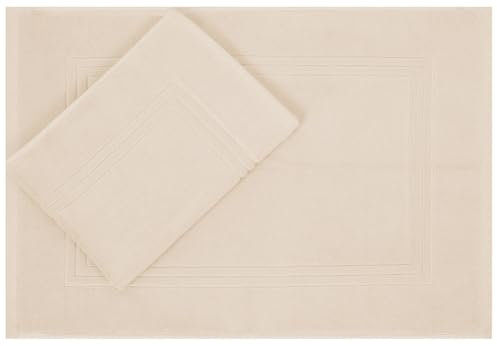 Betz 2 Stück Luxus Badvorleger Badematte Duschvorlage Gold Größe 50x70 cm Qualität 950g/m² 100% Baumwolle Farbe beige