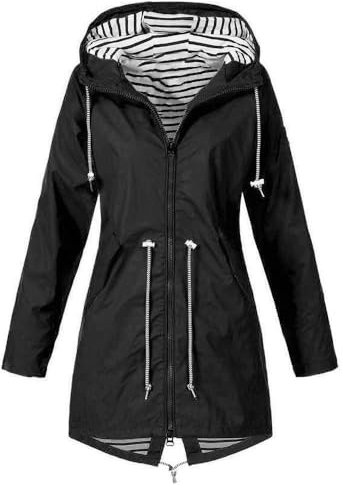 VêTements ImperméAbles Femme Veste Coupe-Vent Avec Poches Et Doublure ZippéE Manteau Coupe-Vent De Couleur Unie ImperméAbles Pour Femmes Veste De Pluie Femme Vestes De ExtéRieur Blazer