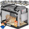 CADOCA® Hundebox faltbar Transportbox XL 82x56x58cm robust atmungsaktiv Transporttasche Auto Rückbank Haustiertransportbox Hundetragetasche Grau