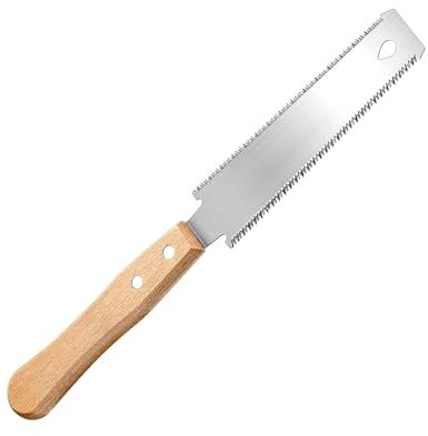 Yuiturt Japanese Pull Saw, Flush Cut Saws for Woodworking, Double Edge Woodworking Hand Saw for Pruning and Trimming, Portable Cutting Tool with Non-Slip Wooden Handle, for Precision Cutting