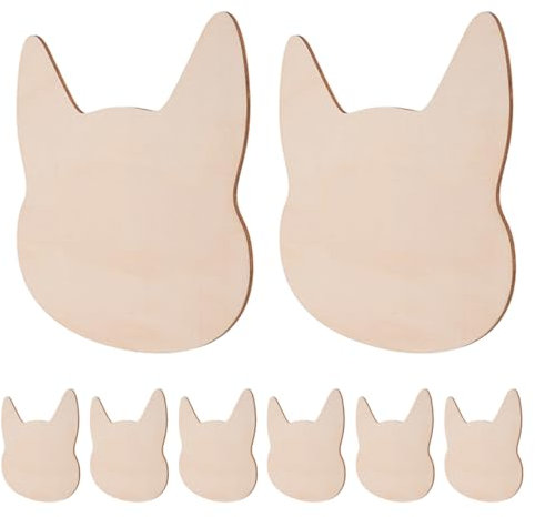 Operitacx Natürliche Holz Tier Ausschnitte 8pcs Unbemalte Scheibe Ornamente Für Handwerk Dekorationen Kunst
