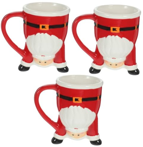 MAGICLULU 3 Piezas Taza navideña Taza de cerámica para anciano Taza de café () coffee cup coffee mug taza del árbol de navidad tazas de té de porcelana taza de agua de dibujos animados