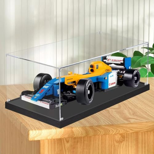 Figures Display Box for LE-GO for 10353 Williiams Racing FW14B & Niigel Mansell - F1 Acrylic Dustproof Transparent Custom Display Case Storage Box (No Model) (black+3mm)