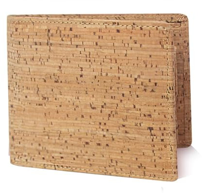boshiho Geldbörse Kork Herren - Portemonnaie veganmit RFID Schutz, 10 Karten-Fächer, Münz-Fach Bifold Geldbeutel Brieftasche aus Kork-Leder für Geschenk