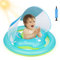 Gerbala Bouee Bebe avec Pare Soleil UPF 50+, Flotteurs Bébé avec Double Airbag, Siège de Sécurité Réglable, Flotteur de Bain Gonflable pour Bébé 6 à 36 Mois (Blau)