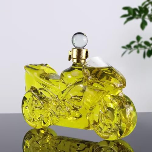 DUOAZJL Statue d'art - Carafe à Whisky Moto 750 ML, Carafe à Whisky, Carafe à vin ou à Liqueur, Bouteille Vide en Verre Moto, canette scellée en Forme de Voiture