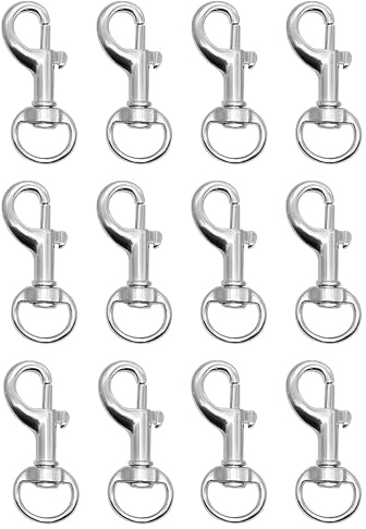 ZWWOGE 12 Stück Karabinerhaken Klein, Karabinerhaken mit Drehgelenk, 360° Karabiner Klein Hundeleine mit Drehgelenk, für Wirbelkarabiner Haustiere Haken