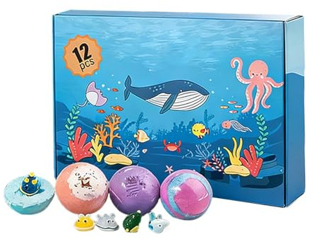 Bombe de Bain Moussante - 12 Pièces Nettoyant Corporel Rafraîchissant - Kit de Bain Moussant et Spa avec des | Pour Filles Garçons Maison Hôtel
