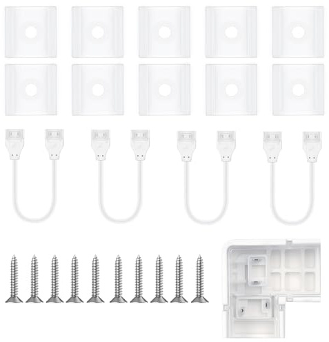 Lamomo COB LED Streifen Steckverbinder Set für 10mm Breite LED Strip 2Pin, 1Stück L-Form, 4 Stück Dual-End Verlängerungsdrähte 18cm, 10 Kunststoffklammern und Schrauben