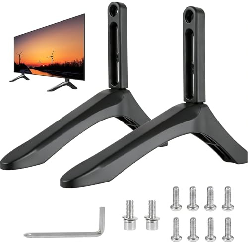 Universal TV Stand Legs, 2pcs Black Tabletop Replacement Feet, 32-65 Inch | Black Universal Table Top TV Stand Base Compatible with Samsung LG Sharp TVs Most 32-65 inch, Includes Installation Tool