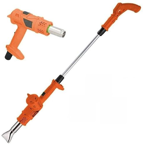 Quemador de malezas eléctrico 3 en 1, pistola aire caliente for deshierbe | Quemador eléctrico malezas, varita térmica desmalezar 5 boquillas, 650 ℃ techos derretimiento(Orange)