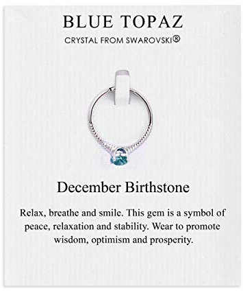 Philip Jones Dezember (Blauer Topas) Verstellbarer Geburtssteinring mit Zircondia®-Kristallen