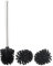 BadeStern Klobürste: WC-Bürste mit Edelstahl-Stiel und 3 Aufsätzen mit Ø 7,5 cm, schwarz (Klobürsten Aufsatz, Klobürste 7 cm Durchmesser, Wandhalterung)