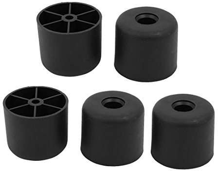 sourcing map 5Pcs 50mm Diameter 40mm Height Cabinet Sofa Leg Feet Black Plastic Frosted