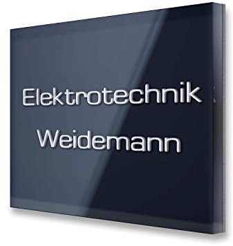 Metzler Namensschild - Türschild - Edelstahl & Acrylglas - als Firmenschild für Arztpraxis/Gewerbe (110 x 80 mm, Anthrazit (RAL7016))