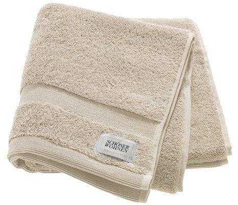 SCHÖNER WOHNEN Premium Handtuch 50x100 cm - saugstark - Luxus Handtücher beige - 100% Baumwolle - als Handtuch-Set kombinierbar - Frottee Kinder - Öko-Tex
