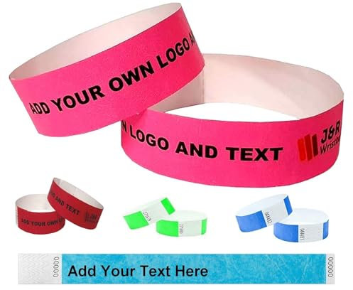 Wristbands Customised Personalised Made from Tyvek® 100 Per Pack (19mm)