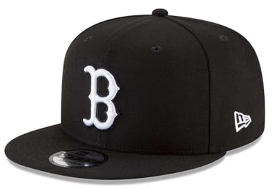 New Era x MLB Men's Boston Red Sox Basic 9Fifty Snapback Hat Black/White Adjustable