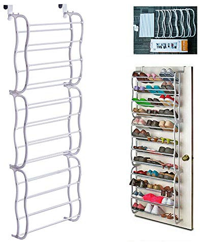 Fancy Buying Over The Door Shoe Rack Holder - 36 Pair Shoes Hanging Shelf Storage Shoe Organizer with Hooks
