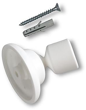 prodecoshop Schrägwandhalter, Schrägwandadapter für Duschvorhangstangen, Gardinenstangen, Vorhangstangen an Dachschrägen (Weiß, Kunststoff, glatt, für Stangen Ø 20 mm)
