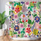 LIVILAN Rideau de Douche à Motif Floral – Motif Floral coloré bohème Unique en Tissu bohème pour Salle de Bain avec 12 Crochets, 183 x 183 cm