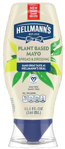 Hellmann's Vegan Dressing and Spread for a Rich, Creamy Plant-Based Alternative to Mayo Vegan Same Great Taste, Plant Based, Free From Eggs 11.5 oz