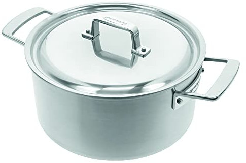 Demeyere Casserole Induction Essential 5 – Casserole inox avec couvercle pour tous types de cuisinières dont induction – Casserole en inox à 5 couches - 30 ans de garantie - Ø 24 cm