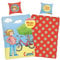 SkyBrands Conni Bettwäsche 135 x 200 cm 80 x 80 cm Kissenbezug Wendedesign 100 Baumwolle Bettbezug mit Reißverschluss Kinderbettwäsche Mädchen Conni und Katze Mau –KO TEX Standard 100