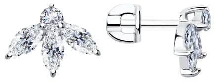 Ohrstecker 925 Sterling Silver Silber Zirkonia Damensohrringe Echtschmuck bei Secretforyou