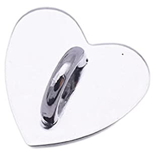 PHILSP Mobile Phone Finger Ring Stand Holder Hooks Love Heart-shaped Square Buckle Mobile Phone Case Charms Clasp Accessories Silver B