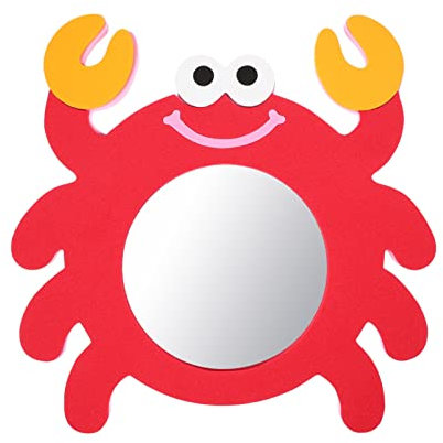 STOBOK Spiegel Bad Cartoon Krabbenf?rmige Badspiegel Spielzeug Bad Spiegel Spiegel Spielzeug (Rote) Schaumbad Spielzeug Kinderspiegel