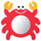STOBOK Spiegel Bad Cartoon Krabbenf?rmige Badspiegel Spielzeug Bad Spiegel Spiegel Spielzeug (Rote) Schaumbad Spielzeug Kinderspiegel