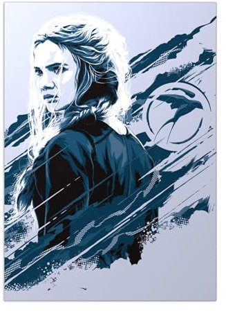 Displate Offiziell Witcher MetallPoster Magnetische Befestigung Inklusive Lizenziert Bilder Hochwertiges Poster Ciri Logo 45 cm x 32 cm