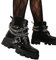 Stiefeletten Damen, Stiefel Damen Stiefeletten mit Absatz Gothic Nieten Ketten Plateau Kurzschaft Winterstiefel Winter Elegant Ankle Boots Casual Kurz Stiefel Winterschuhe Damenstiefel