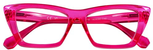 DOOViC Blaulichtfilter Lesebrille Cateye/Rosa Rot Computerbrille Brille Lesehilfe mit Sehstärke für Damen 1.5