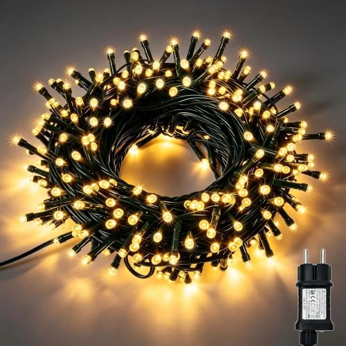 YOSION Guirlande Lumineuse LED 23M avec 12 Modes, Minuterie, pour Noël, Sapin, Jardin, Fêtes, Mariages, Anniversaire, Nouvel An (200 LEDs, Blanc Chaud)