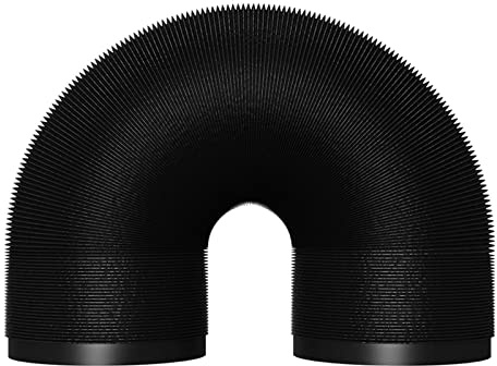Tuyau evacuation Tuyau De Ventilation En Aluminium, Tuyau Flexible Ajustable Pour Ventilateur D'extraction, Salle De Séchage, Serre, Bain Et Espaces Restreints, Noir(300MM (11.8 Inch),L 4m(13 ft))