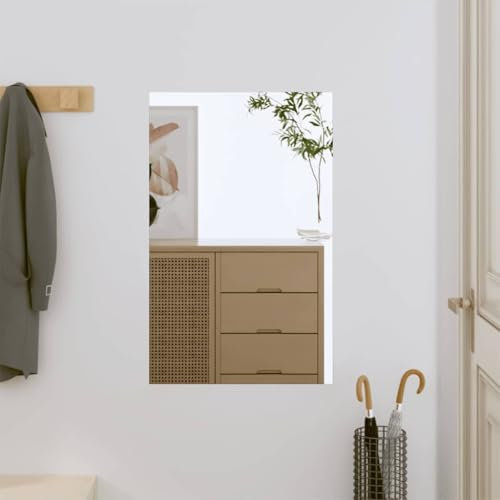 vidaXL Wandspiegel Flurspiegel Spiegel Hängespiegel Dekospiegel Schminkspiegel Kosmetikspiegel Wohnzimmer Garderobe 40x60cm Glas Rechteckig
