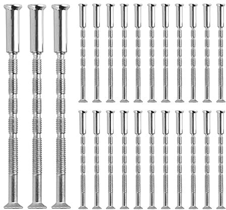 25pcs M4 Door Screws (60mm), Through Fasteners for Handles, Drawers - Silver