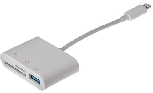Maplin Lightning Connector Camera Download Adapter SD/MicroSD Card Reader/USB-A Port