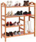 GIANTEX Schuhregal 4 Ebenen, Schuhschrank Schuhständer aus Massiv Bambus, Schuhablage für 16 Paar Schuhe, Schuhaufbewahrung mit Griff, Schuh-Organizer für Eingangsbereich Wohnzimmer 68 x 26 x 75 cm