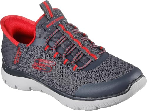 Skechers Boys Summits High Range Slip-ins Sneaker, Charcoal Lime, 12 UK Child
