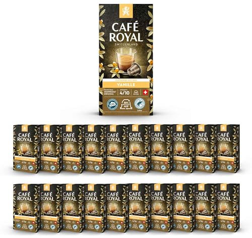 Café en Capsules Aluminium - Café Royal Pro | 20 x 10 soit 200 Dosettes - Compatibles avec les Machines à café Nespresso®* Alu à usage Domestique - SAVEUR VANILLE