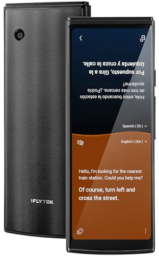 iFLYTEK AI Language Translator Device — 60 Languages, Real-Time Split-Screen & Two-Way Instant Voice Translation, 18 Offline Packs, 2-Year Global Data for K-12 Education, Business, Travel