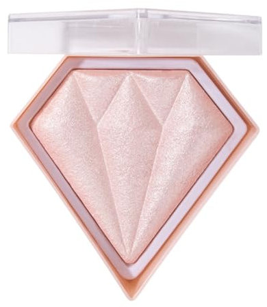 KARLOR Rosa Highlighter Puder, Diamant Highlighter Palette Schimmer Gesicht Highlighter Make up Perlmutt Glitzer Blush mit Schimmer Rose Highlight Rouge Glow Gesicht(03#Light Pink)